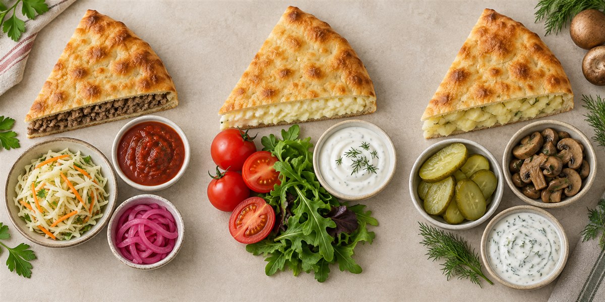 Сочетания мясных, сырных и картофельных пирогов с закусками и соусами