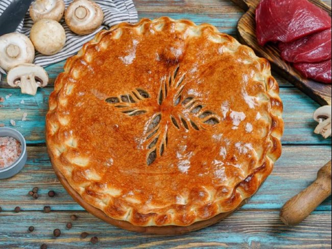 Осетинский пирог с мясом и грибами